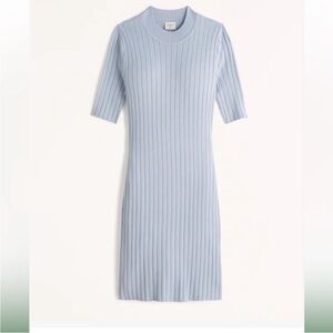Abercrombie & Fitch Mockneck Mini Sweater Dress Size Small Petite Pastel Blue
